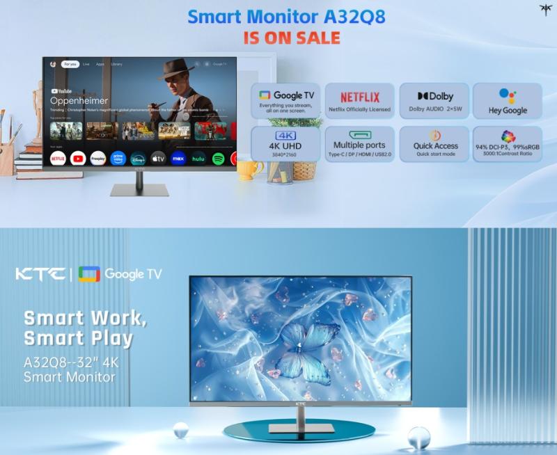 KTC Introduces A32Q8 Smart Monitor: All-in-One Entertainment, Work, and Smart Home Integration