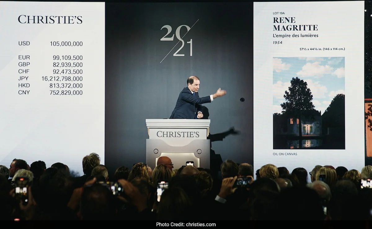 MAGRITTE'S MASTERPIECE SMASHES AUCKTION RECORD: 'L'EMPIRE DES LUMIERES' SELLS FOR $121 MILLION AT CHRISTIE'S