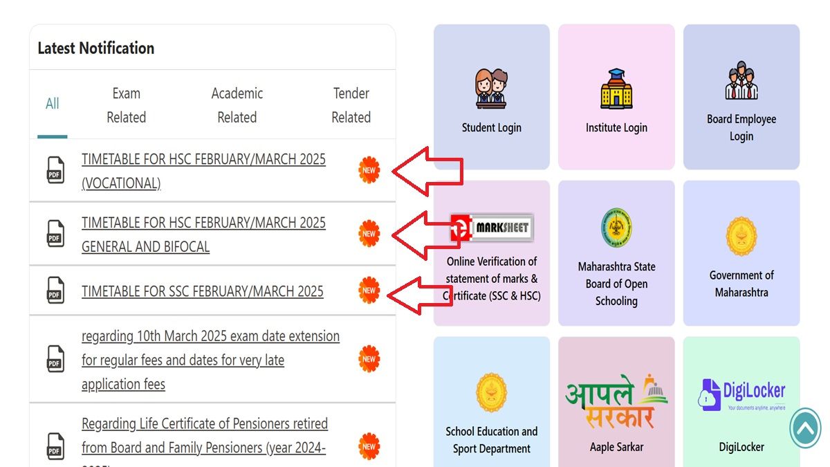 Maharashtra SSC and HSC Time Table 2025 Released: Check Timetable Online