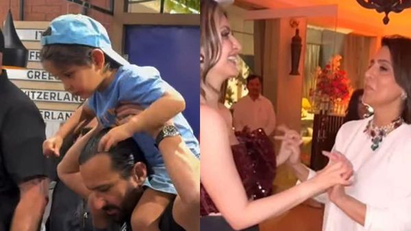 Saif Ali Khan Carries Jeh on Shoulders at Star-Studded MrBeast and Logan Paul Event in Mumbai
