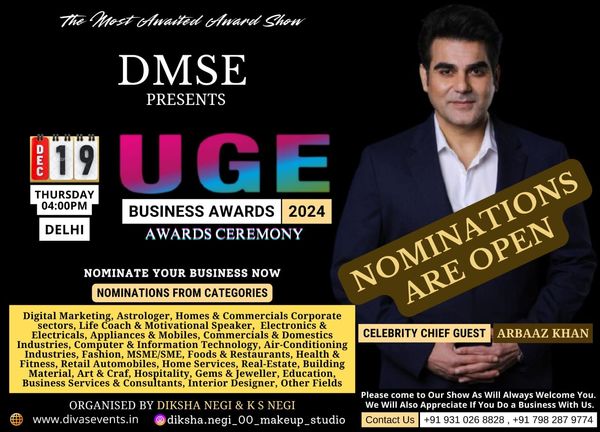 UGE Business Awards Show to be Held in Delhi on December 19 with Grand Lineup