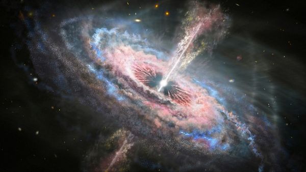 Cosmic Powerhouse: Supermassive Black Hole Blazes Beam of Energy Towards Earth